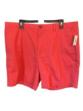 Amazon Essentials Washed Red Men's Woven Flat Front Shorts, size 40 NWT